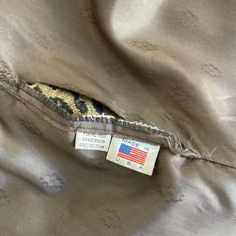 Mariel USA Vintage 80s Faux Fur Animal Print Jacket Coat Mob Wife Leopard Size M - Picture 8 of 14